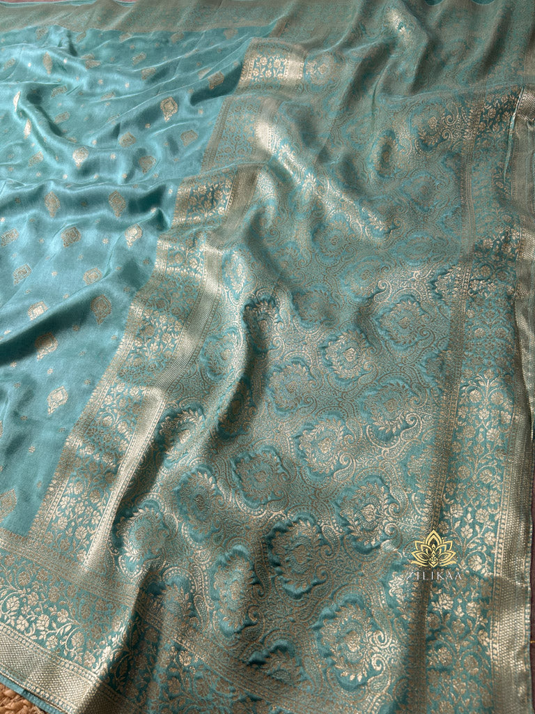 French Green Banarasi Uppada Silk Saree