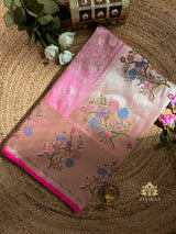 Hot Pink Meenakari Banarasi Katan Silk Saree