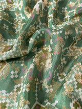 Fern Green Zardozi Handwork Patola Munga silk saree
