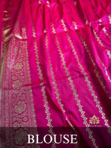 Queen Pink Banarasi Katan Silk Saree