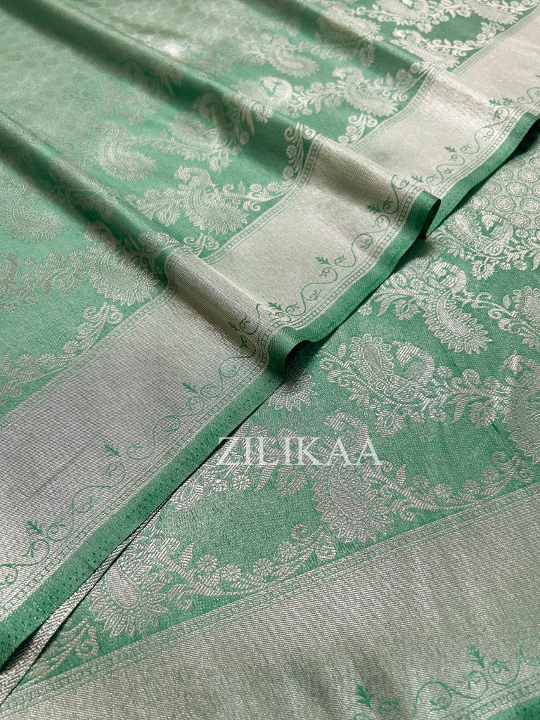 Pistachio Green Kanchipuram Silk Saree
