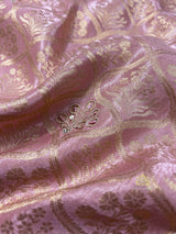 Pastel Pink Special Zardozi Gota Handwork Banarasi Silk Saree