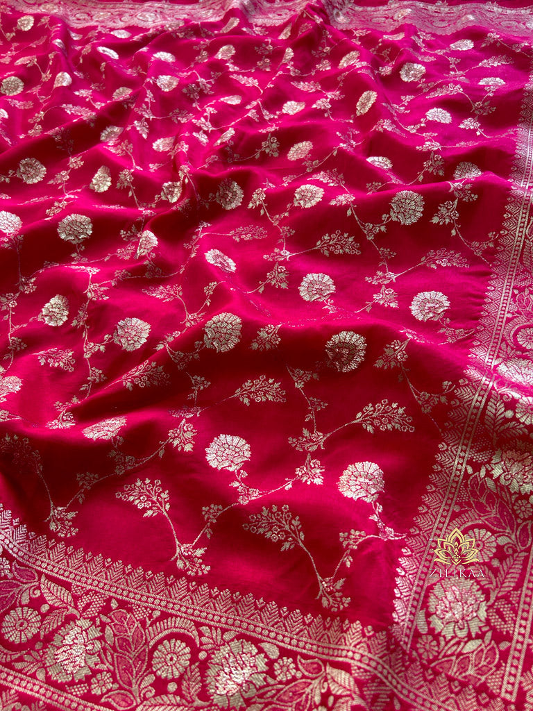 Queen Pink Banarasi Uppada Silk Saree