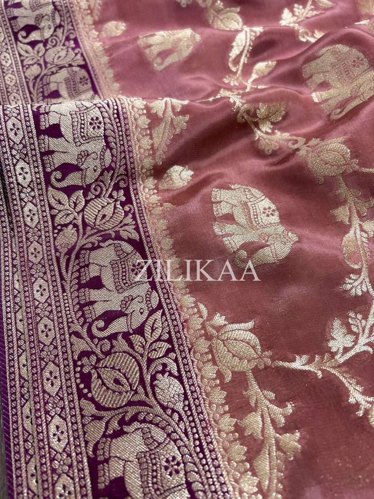 Orchid Pink Munga Silk Saree