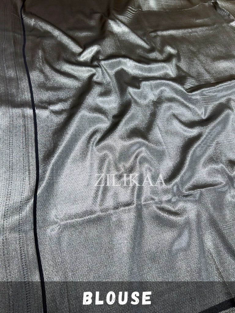 Midnight Black Kanjeevaram SIlk Saree