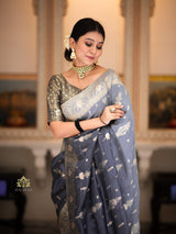 Hand-Dyed Double Shade Banarasi Uppada Silk saree