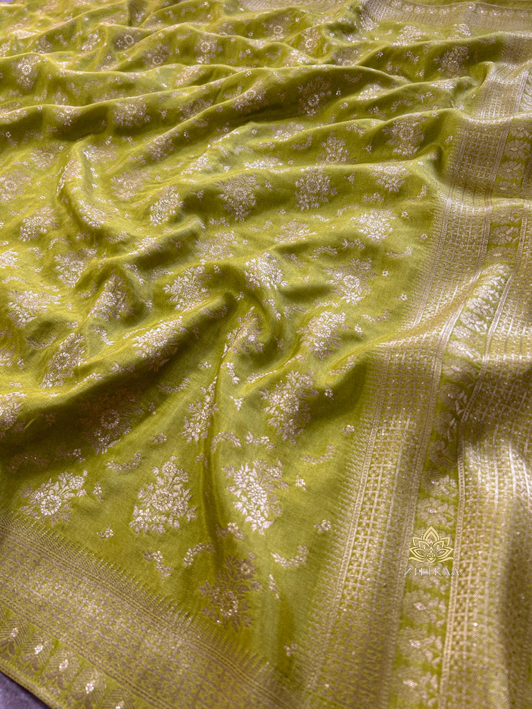Baby Mehendi Banarasi Uppada Silk Saree