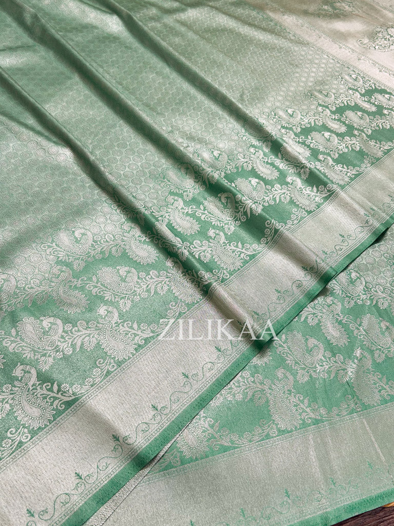 Pistachio Green Kanchipuram Silk Saree