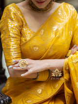 Mustard Yellow Banarasi Uppada Silk Saree