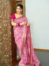 Pastel Pink Munga Silk Saree