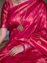 Queen Pink Kanjeevaram Silk Saree