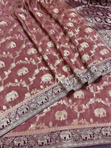 Orchid Pink Munga Silk Saree