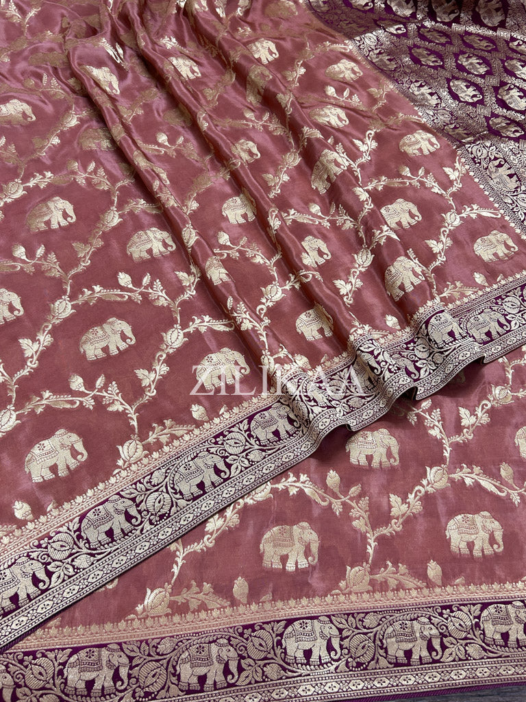 Orchid Pink Munga Silk Saree