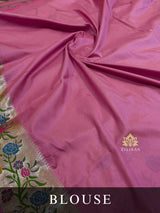 Hot Pink Meenakari Banarasi Katan Silk Saree