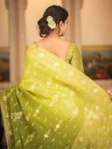 Hand-Dyed Double Shade Banarasi Uppada Silk saree