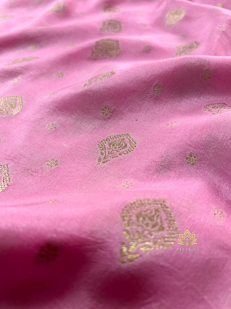 Baby Pink Banarasi Uppada Silk Saree