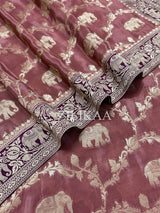 Orchid Pink Munga Silk Saree