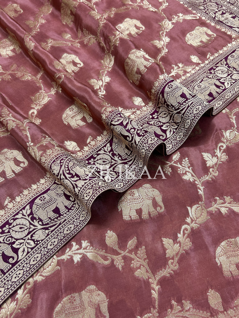 Orchid Pink Munga Silk Saree