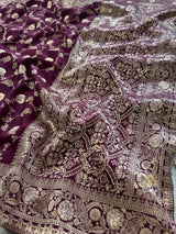 Plum Wine Banarasi Uppada Silk Saree