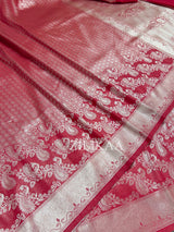 Scarlet Red Kanchipuram Silk Saree