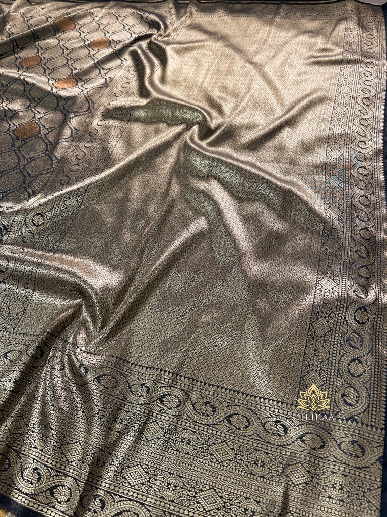 Midnight Black Kanchipuram Silk Saree