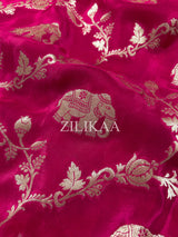 Queen Pink Munga Silk Saree
