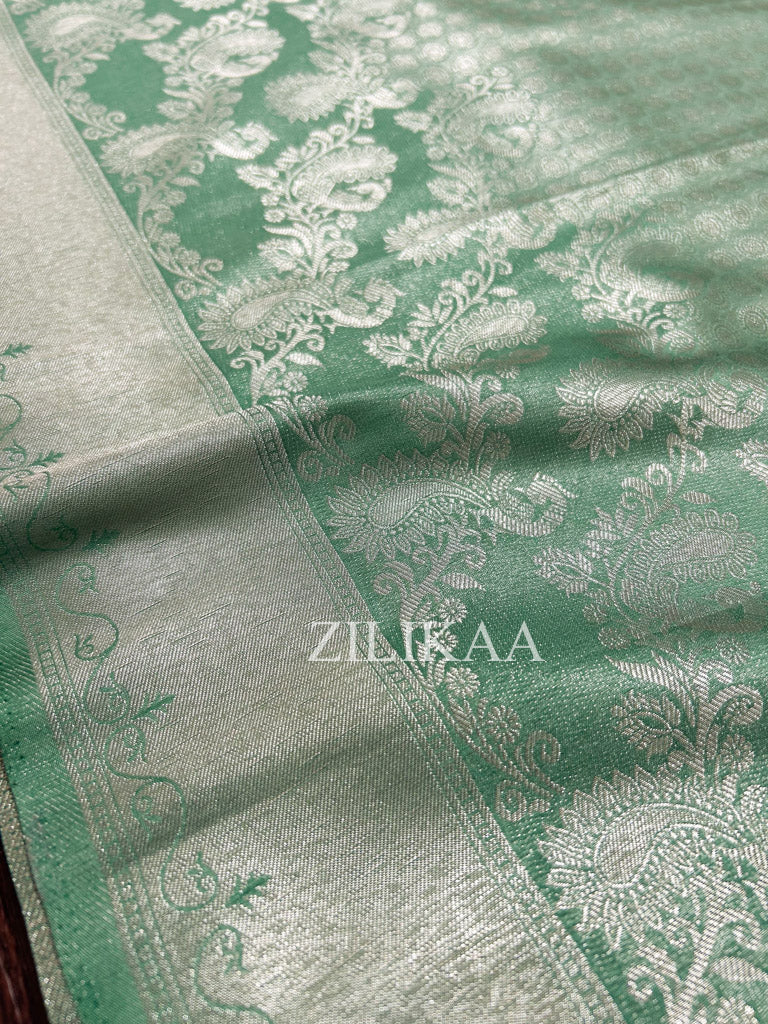 Pistachio Green Kanchipuram Silk Saree