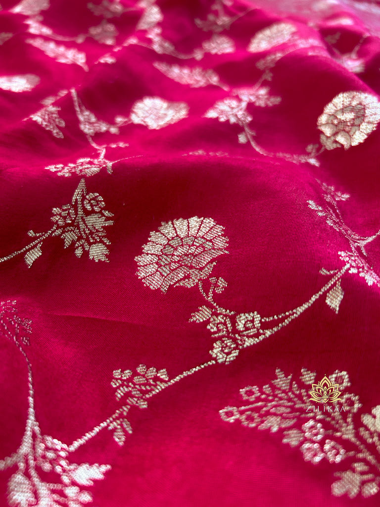 Queen Pink Banarasi Uppada Silk Saree