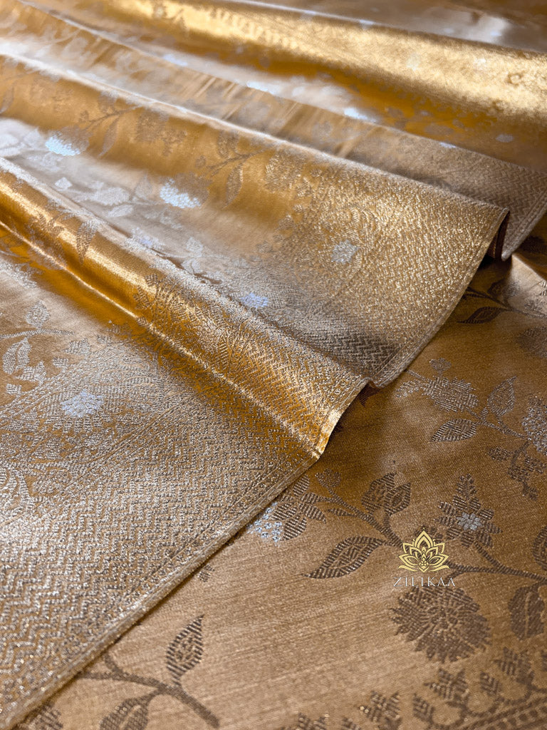 Vintage Gold Kanchipuram Tissue Silk Saree