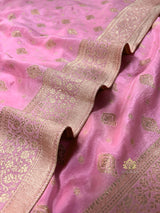 Baby Pink Banarasi Uppada Silk Saree