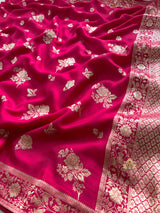 Queen Pink Banarasi Uppada Silk Saree