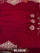 Calcutta Red Gotapatti Handwork Gajji Silk Ghatchola Bandhani Saree