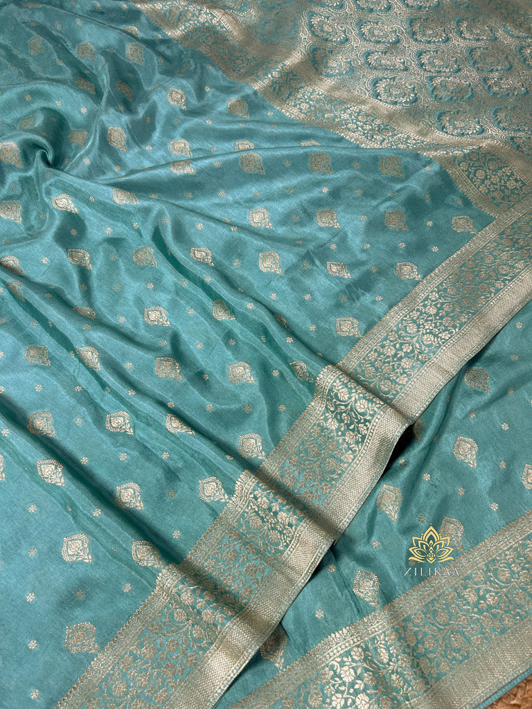 French Green Banarasi Uppada Silk Saree