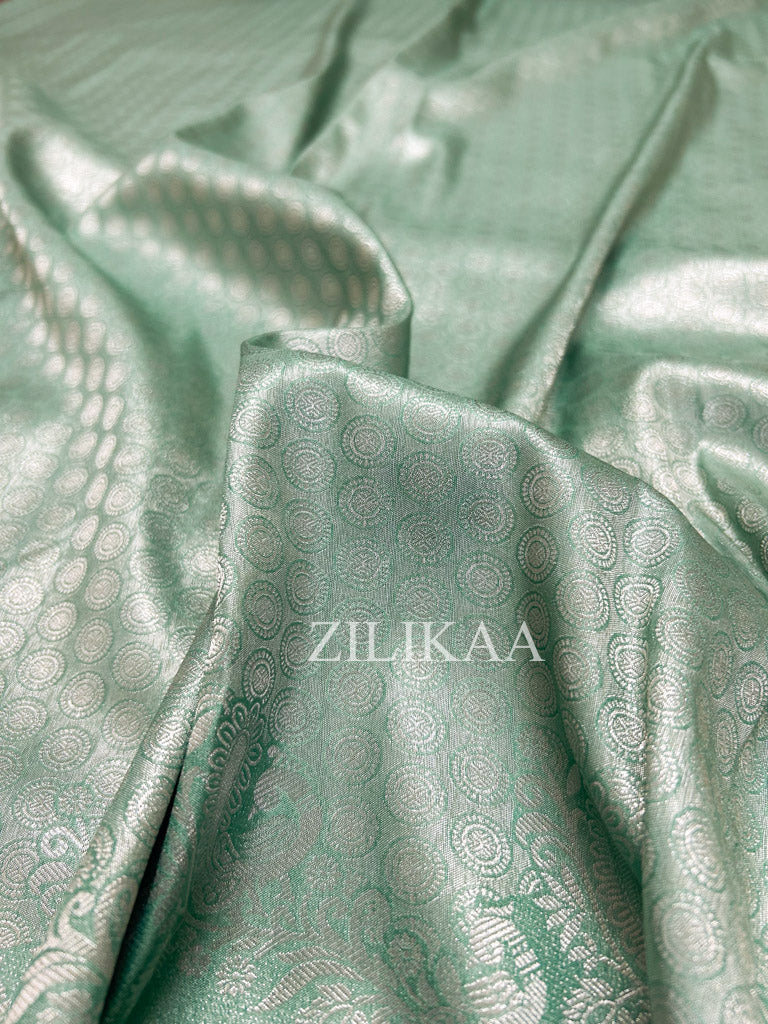 Pistachio Green Kanchipuram Silk Saree