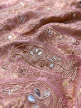 Pastel Pink Special Zardozi Gota Handwork Banarasi Silk Saree