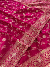 Queen Pink Banarasi Uppada Silk Saree