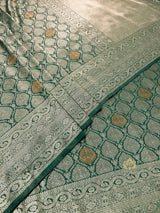 Bottle Green Kanchipuram Silk Saree