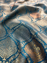 Peacock blue Kanchipuram Silk Saree