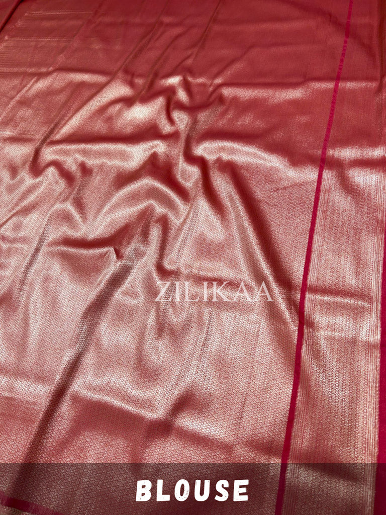 Maroon Red Kanjeevaram Silk Saree