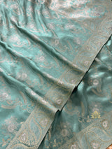 Turquoise Green Banarasi Uppada Silk Saree