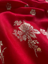 Scarlet Red Banarasi Uppada Silk Saree