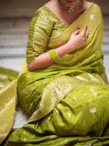 Hand-Dyed Double Shade Banarasi Uppada Silk saree