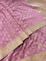 Baby Pink Banarasi Khaddi Weaved Georgette Saree