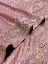 Pastel Pink Special Zardozi Gota Handwork Banarasi Silk Saree