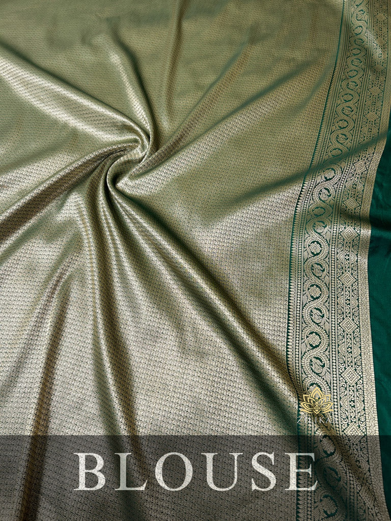 Bottle Green Kanchipuram Silk Saree