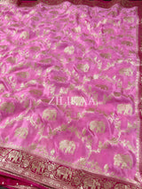 Pastel Pink Munga Silk Saree