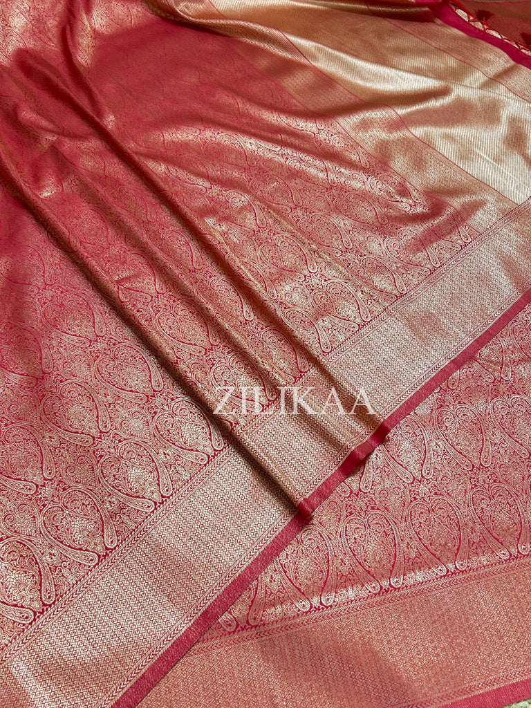 Maroon Red Kanjeevaram Silk Saree