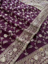 Plum Wine Banarasi Uppada Silk Saree