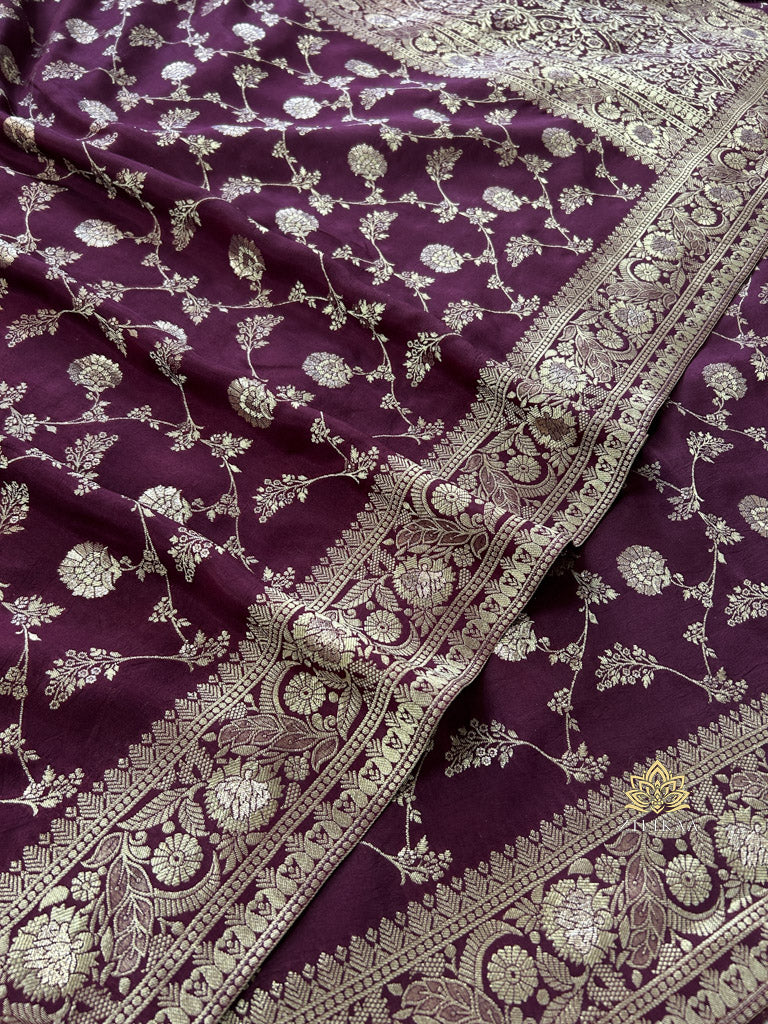Plum Wine Banarasi Uppada Silk Saree