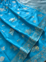 Firozi Blue Banarasi Uppada Silk Saree